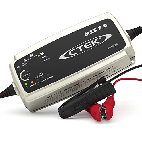 CTEK MXS 7.0 Caricabatterie 12V 7A Per Batterie Di Veicoli Più Grandi, Caricabatterie Auto, Roulotte, Barca E Caravan, Desolfatore Con Funzione Di Alimentazione E Opzione AGM Dedicata