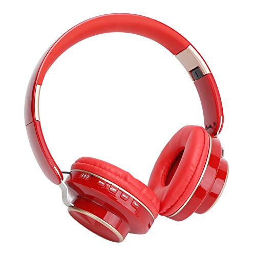 Cuffie Bluetooth Pieghevoli, Cuffie da Gioco Wireless Over-ear Cuffie Stereo HIFI Cuffie Sportive Pieghevoli HiFi, Raggio di Connessione 10-30 M, per Tablet Laptop(rosso)
