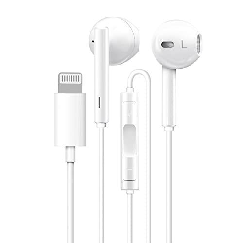 Cuffie in-ear per iPhone 14 Pro, [Apple MFi Certified] Auricolare con HiFi Stereo con controllo del volume e microfono compatibile auricolare con iPhone 14 14 Pro Max 14 Plus 13 13Mini 12 11 XS XR 8 7