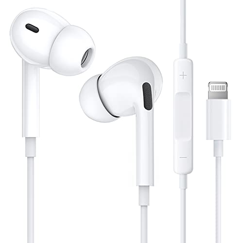 Cuffie in-ear per iPhone certificate Apple MFi con connettore Lightning Auricolari con filocablato Forniscono controllo del volume e del microfono compatibile con 13 12 11 XS XS Max X XR SE 8 7 Plus