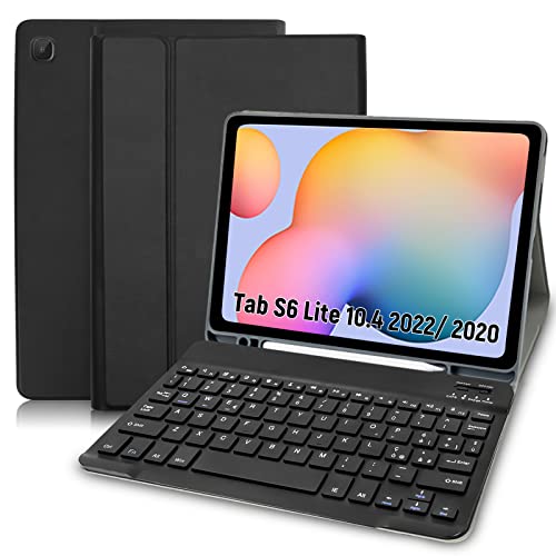 Custodia con Tastiera Samsung Galaxy Tab S6 Lite 2022 2020 [Layout Italiano], Custodia con Tastiera Bluetooth Magnetica Staccabile per Samsung S6 Lite 10.4  (SM-P610 P615 P613 P619), Nero