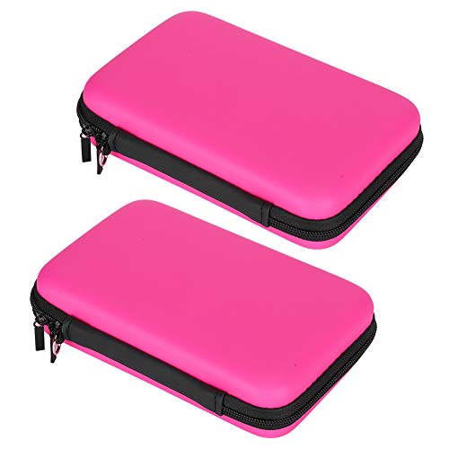 Custodia da trasporto portatile da 2 pezzi Custodia rigida protettiva in EVA per 3DSXL 3DS LL 3DS console di gioco(Rosa)