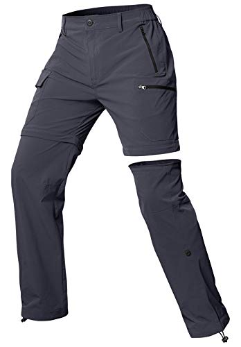 Cycorld Pantaloni da trekking da donna, con cerniera, traspiranti, da trekking, elasticizzati, rimovibili, per attività all aria aperta, estivi, funzionali, Colore: grigio., L