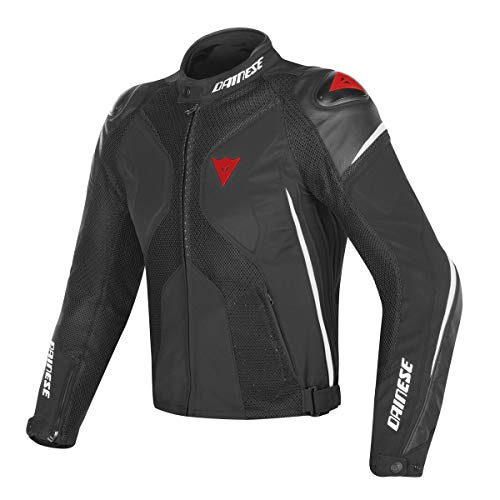 DAINESE 1654592_858_50 Super Rider D-Dry Jacket Giacca Moto Nero Bianco Rosso, 50 EU