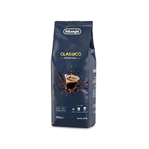 De Longhi Caffè Classico Espresso, Caffè in Grani Arabica e Robusta per Espresso, Cappuccino, Latte Macchiato, Confezione 1 kg