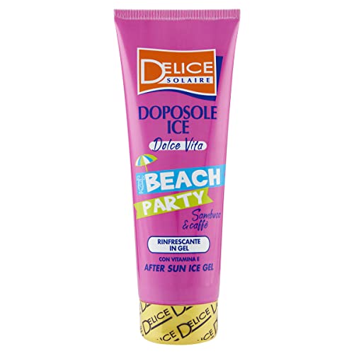 Delice Solaire Beach Party Doposole Ice Dolce Vita, After Sun Rinfrescante in Gel, Fragranza Sambuca & Caffè, Dermatologicamente Testato - 250 ML