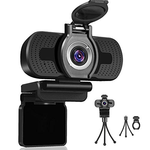 DERICAM Webcam 1080P Full HD, Webcam USB, Videocamera per Computer Plug and Play per PC, Mac, laptop, per Streaming di Videochiamate, Conferenze, Giochi, Lezioni Online