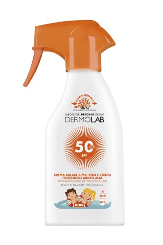 Dermolab Crema Solare Bimbi Spray Viso e Corpo SPF 50+, Resistente all Acqua- 250 ml