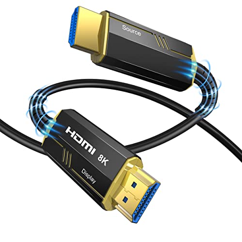 DGHUMEN Cavo HDMI 8K in fibra da 30 metri, cavo HDMI 2.1 8K@60Hz 4k@120 144Hz, Ultra High Speed 48Gbps Dynamic HDR, eARC, ARR, Dolby Atmos, Compatibile con PS5, Xbox X Series, UHD TV, PC