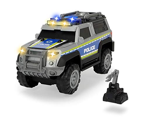 Dickie Toys 203306003 - Macchina SUV giocattolo della Polizia con accessori, modello fuoristrada con portellone posteriore apribile, luci e suoni, batterie incluse, 30 cm, a partire dai 3 anni