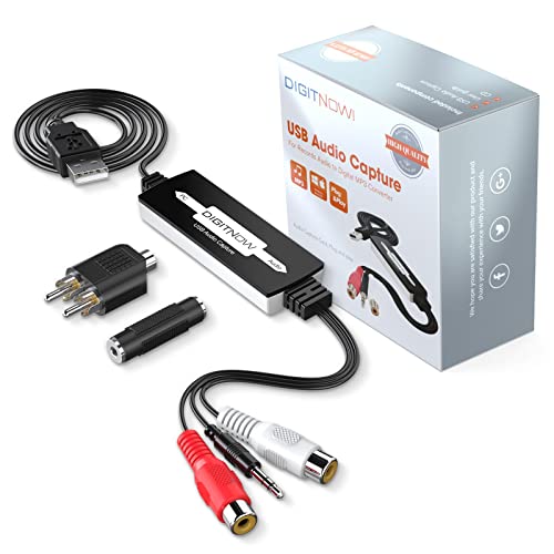 DIGITNOW! USB Audio Grabber per Cassette in Vinile a convertitore Digitale MP3, Supporto per Mac e Windows 10 8.1 8 7   Vista XP