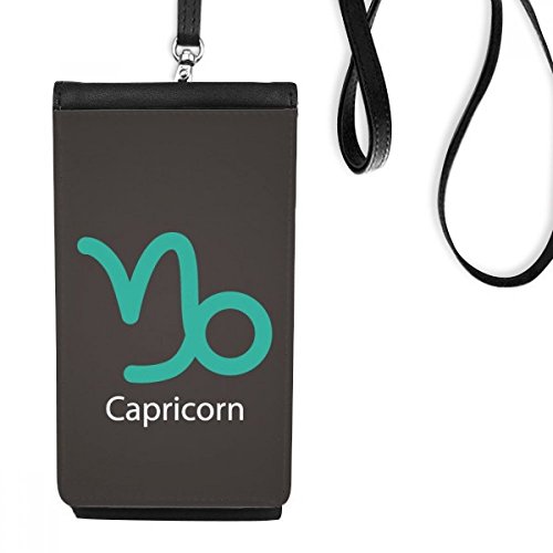 DIYthinker Gennaio Dicembre Capricorn Constellation Ecopelle Smartphone Hanging Borsa Regalo Portafoglio Black Phone