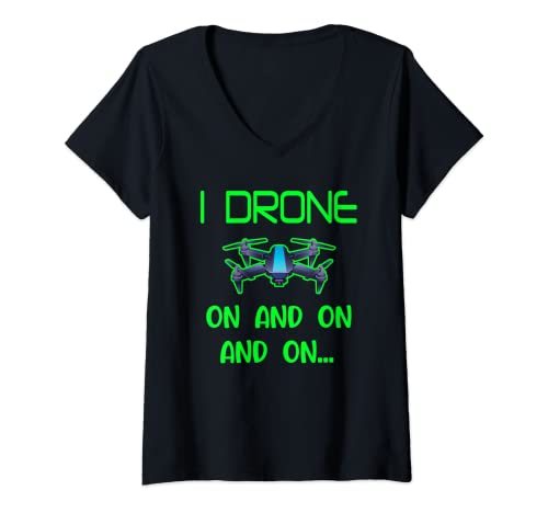 Donna Drone Quadcopter droni che drone su e su UAV Maglietta con Collo a V