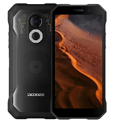 DOOGEE Android 12 Rugged Smartphone S61 PRO, Helio G35 2,3GHz 6GB+128GB, 48MP Fotocamera Visione Notturna, IP68 Cellulare Impermeabile, Schermo HD+ da 6,0’’, DUAL SIM, GPS NFC Trasparente