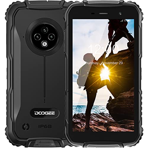 DOOGEE S35T Rugged Smartphone [2022], 4G, 4350mAh, 3GB + 64GB Quad-Core, 256GB Espandibili, Fotocamera da 13 MP, Android 11.0 Telefone Cellulare, 5.0  HD+, IP68 IP69K Cellulari, Face ID, GPS, Nero
