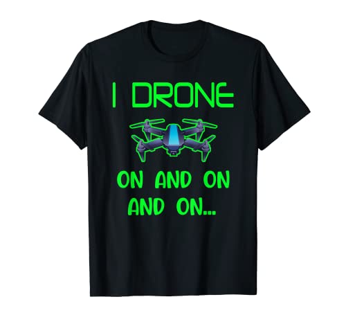 Drone Quadcopter droni che drone su e su UAV Maglietta