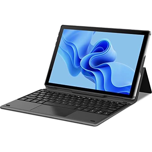 DUODUOGO Laptop 2 in 1, PC Portatile con Touch Screen 10,4 Pollici, 4GB RAM + 64GB ROM, 256 GB Espandibile, 1332*800 HD+, 6500 mAh, Fotocamera 5MP + 8MP, Wifi 5GHz 2.4GHz, Tablet con Tastiera, Tipo-C