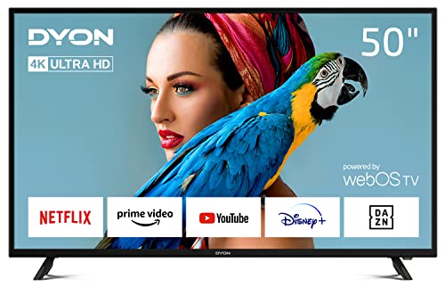 Dyon Smart TV Smart 50 X-EOS 50 pollici 4K Ultra-HD, HDR10, triplo sintonizzatore HD DVB-C -S2 -T2, Prime Video, Netflix, Disney+, Magic Remote con controllo vocale e gestuale [anno di modello 2022]