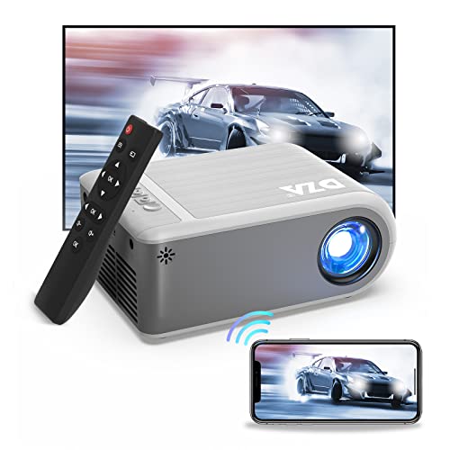DZA Videoproiettore WiFi, VF220 Mini Proiettore Portatile Supporta 1080P Full HD, Retroproiettore Home Cinema Compatibile con Samrtphone HDMI USB DVD AV TV Stick PS4