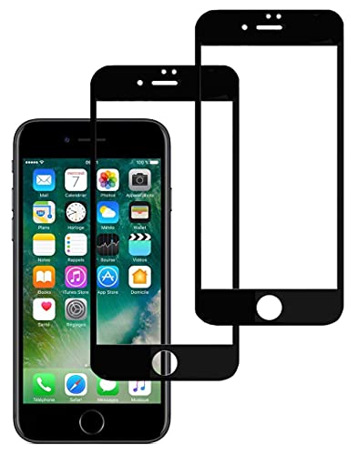 Eachy Compatibile con Vetro Temperato iPhone 7 iPhone 8, [2 Pezzi] Pellicola Protettiva iPhone 7 iPhone 8 Protezione Schermo Copertura Completa Bordo a Bordo 4,7 Pollici-Nero