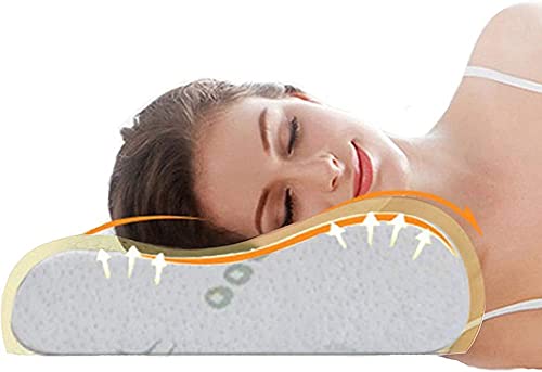Ecosafeter Cuscino sagomato in memory foam - Cuscino cervicale ortopedico per il sonno profondo, cuscino ipoallergenico lavabile di supporto morbido di prima qualità non cuscino di dimensioni standard