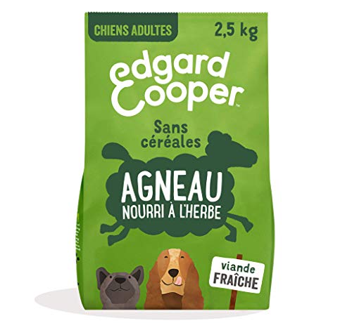 Edgard & Cooper, crocchette per cane adulto, senza cereali, nutrimento naturale, 2,5 kg, agnello fresco, ipoallergenico, alimentazione sana saporita ed equilibrata, proteine di qualità superiore