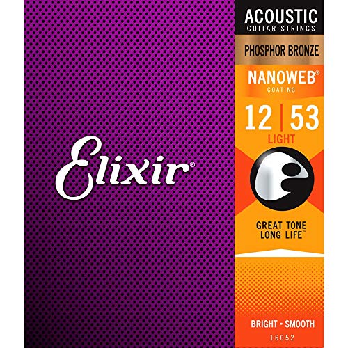 Elixir Strings Phosphor Bronze Acoustic Guitar Strings w NANOWEB Co...