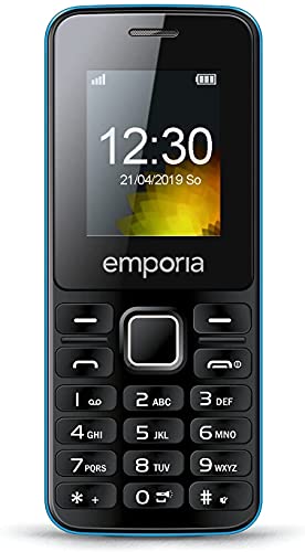 Emporia MD212 - Telefono Cellulare per Anziani, Volume alto, Dual Sim, Display 1.8  a colori, Bluetooth HSP, Fotocamera, Bluetooth, Black Blue (Italia)