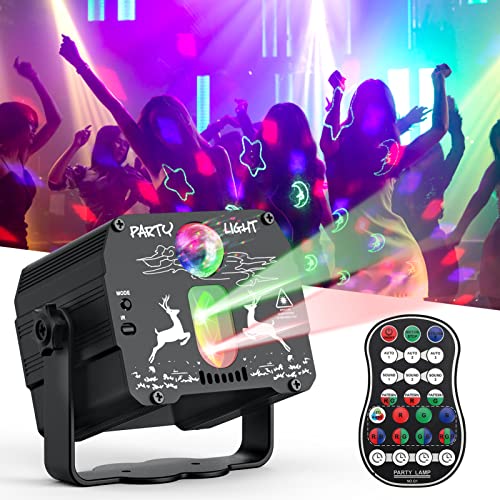 ESMART Luci Discoteca LED 60 Modalità RGB Luci DJ a Ritmo di Musica, Proiettore Natale con Telecomando per Feste Karaoke Bar Lampada Luce Strobo da Palco 360 °Ruotabile, USB Alimentata