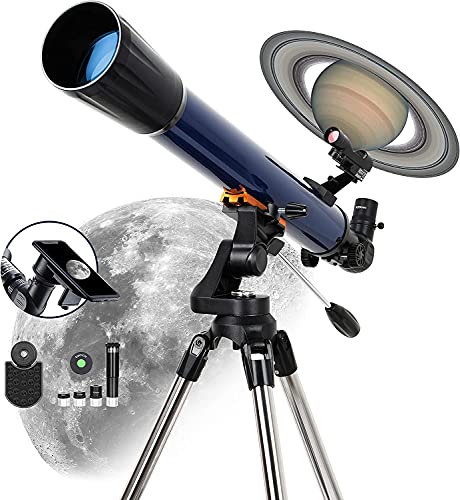 ESSLNB Telescopio Astronomico 70070 Telescopio Astronomico Professionale con Adattatore Telefonico Regolabile Acciaio Inossidabile Treppiedi Eretto-Immagine Punto Rosso Cercatore Lente di Barlow