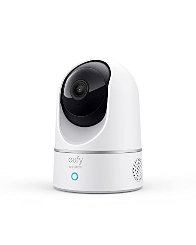 eufy Indoor Cam 2K Pan & Tilt Home Security Camera per la sorveglianza interna, umana e Pet AI, funziona con Assistenti vocali, Motion Tracking, Visione Notturna, Bianco