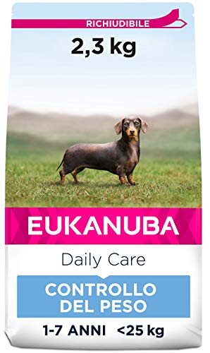 Eukanuba Daily Care Alimento Secco con Pollo Fresco per il Controllo del Peso nei Cani Adulti di Taglia Piccola e Media, 2,3 kg