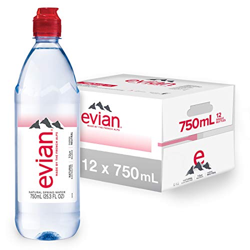 EVIAN Evian Natural Mineral Water Sports Cap 75cl (confezione da 12)