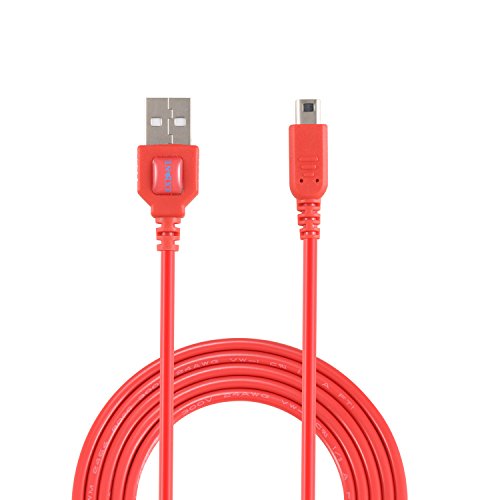 Exlene Nintendo 3DS Cavo USB Power Charger Gioca durante la ricarica per Nintendo 3DS, 3DS XL, 2DS, 2DS XL LL, DSi, DSi XL -3m 10ft (rosso)