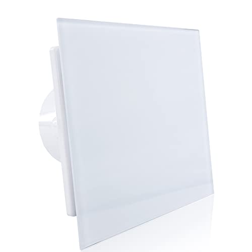 FANTRONIX 100 mm Aspiratore Bagno Cucina Silenzioso con Pannello Frontale in Vetro Bianco Design Moderno Ventilatori a Basso Rumore Potente Frontale in Vetro di Design Bianco 4  