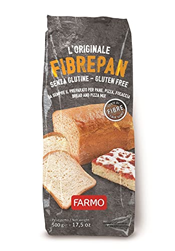 FARMO – FIBREPAN Preparato per Pane, Pizza, Focaccia - Sacchetto da 500g – Senza Glutine (5 Sacchetti)