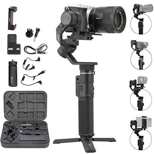 FeiyuTech G6 Max Stabilizzatore Gimbal per Mirrorless Smartphone Sports Camera Sony a6500, RX100, Gopro 9 8 7 6 5, Smartphone iPhone 11 Pro Max Huawei P30 P20+ Samsung s10+,1.2Kg Payload, Splash Proof