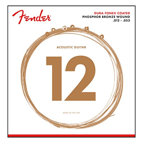 Fender »860L DURA-TONE COATED PHOSPHOR BRONE ACOUSTIC STRINGS« Corde per Chitarra Acustica - Ball End - 012 053