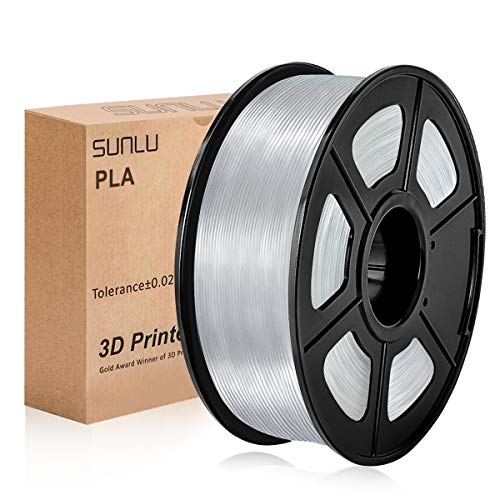 Filamento PLA 1,75 mm 1 kg trasparente, filamento stampante 3D SUNLU PLA trasparente 1,75 mm Bobina 1 kg per stampa 3D