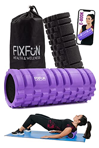 FIXFUN Foam Roller per Massaggio Muscolare - Doppio Rullo Massaggia...