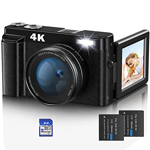 Fotocamera Digitale,Jumobuis 2.7K 48MP Fotocamera Compatta Ricaricabile Con Scheda di memoria da 32 GB Zoom Digitale 16X,Fotocamera Digitale Per Bambini, Adulti, Principianti