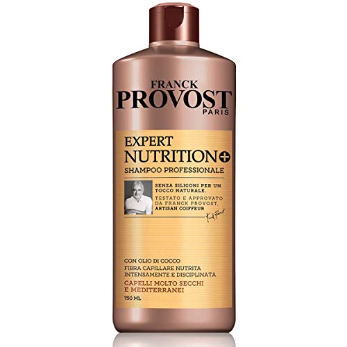 Franck Provost Shampoo Professionale Expert Nutrition +, Shampoo con Olio di Cocco per Capelli Nutriti e disciplinati, 750 ml, Confezione da 1