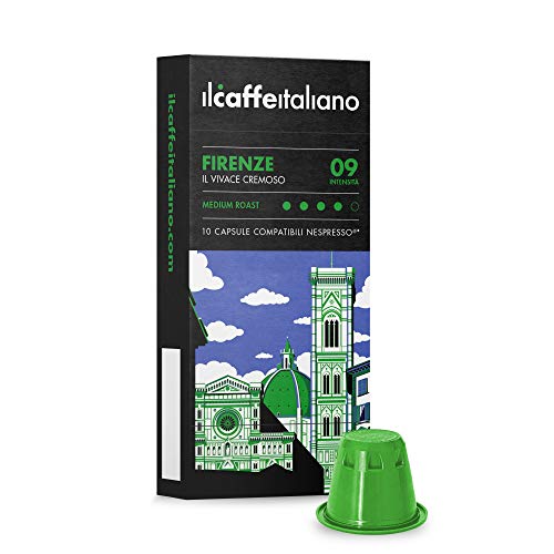 FRHOME Il Caffè Italiano Capsule compatibili con Nespresso, Miscela Firenze Intensità 9, Confezione da 100 Capsule