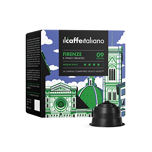 FRHOME - Il Caffè Italiano - Compatibili con Dolce gusto 96 Capsule - Miscela Firenze Intensità 9