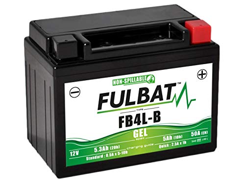 Fulbat - Batteria moto Fulbat Gel FB4L-B, YB4L-B, 12V, 5,3AH, 50A