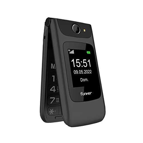 Funker C200 Comfort 4G - Telefono cellulare Volte 4G con cover per anziani, pulsanti e tasti grandi, facile da usare, pulsante SOS, USB-C, 3 memorie dirette, 2000 contatti, batteria da 1000 mAh