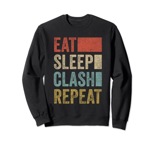 Gaming Clan Shirt Eat Sleep Clash Repeat Clans Retro Clash Felpa...