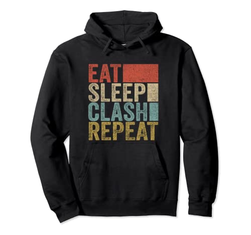 Gaming Clan Shirt Eat Sleep Clash Repeat Clans Retro Clash Felpa co...