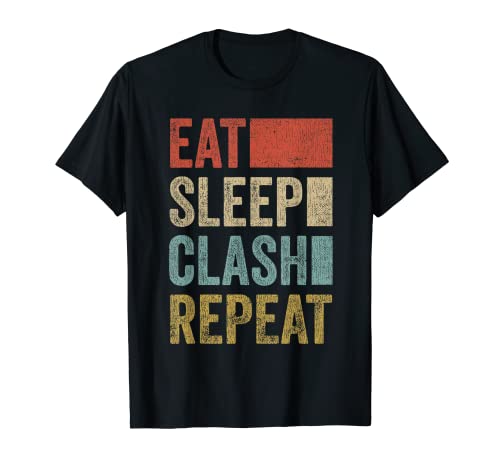 Gaming Clan Shirt Eat Sleep Clash Repeat Clans Retro Clash Magliett...