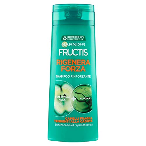 Garnier Shampoo Fructis Rigenera Forza, Shampoo per Capelli Fragili, Tendenti alla Caduta da Rottura, 250 ml